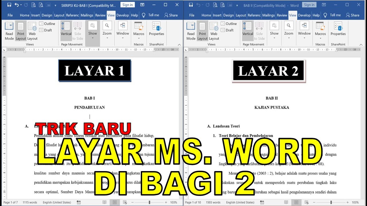Ternyata Ini Cara Mengubah 2 Layar Pada Word Agar Kerja Lebih Cepat dan Efisien di 2026