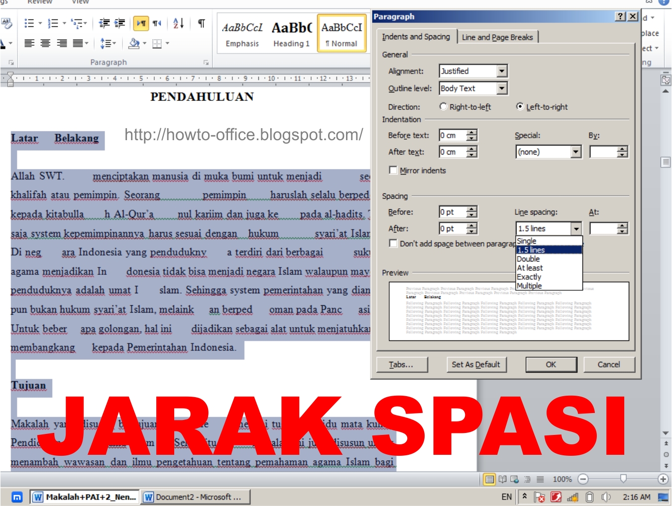 Ternyata Ini Cara Mengubah 4 Spasi di Word 2010 yang Selama Ini Anda Lakukan Salah Kaprah Ternyata Ini Cara Mengubah 4 Spasi di Word 2010 yang Selama Ini Anda Lakukan Salah Kaprah