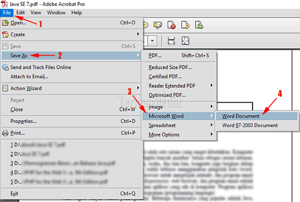 cara mengubah adobe acrobat document ke word