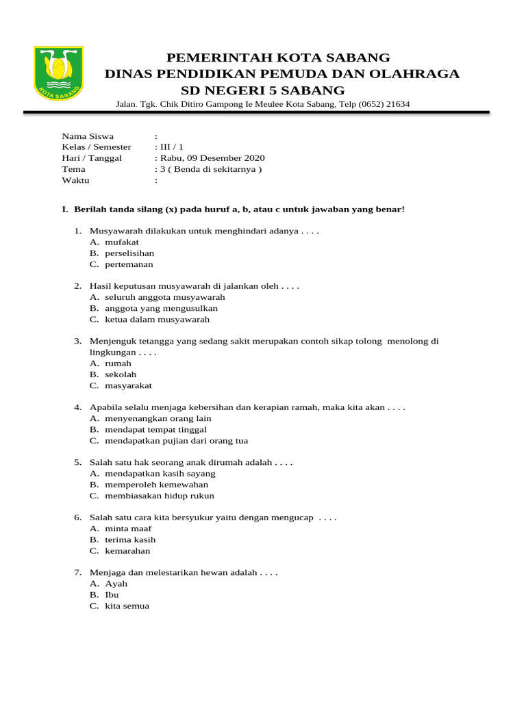 soal tema 3 kelas 3 pdf soal tema 3 kelas 3 pdf