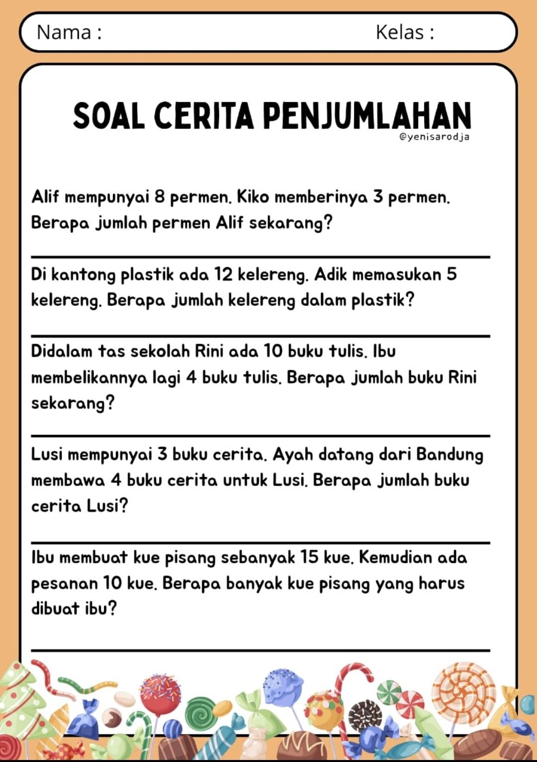 5 Soal Cerita Penjumlahan Kelas 3 SD yang Sering Muncul di STS 2026, Wajib Tahu