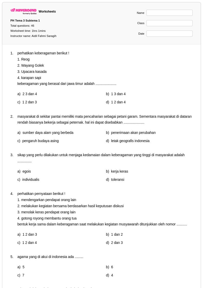 5 Contoh Soal Tema 3 Subtema 1 Kelas 5 yang Wajib Dikuasai Siswa Jelang Ujian 2026