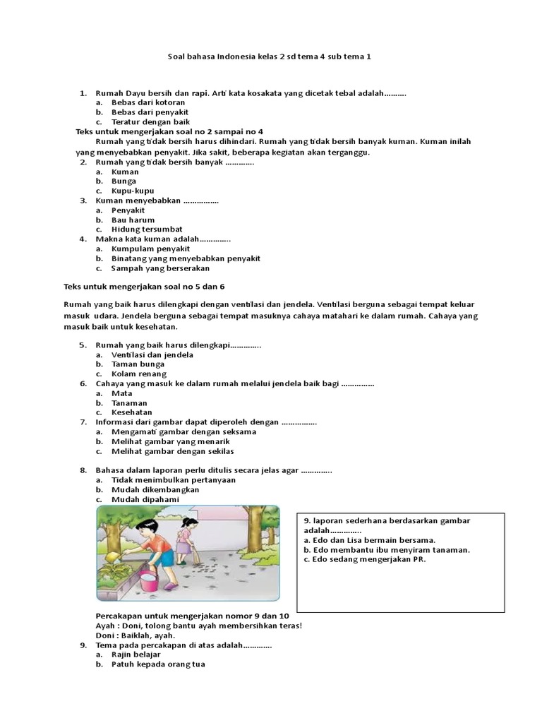 Latihan Soal Bahasa Indonesia Kelas 6 Latihan Soal Bahasa Indonesia Kelas 6