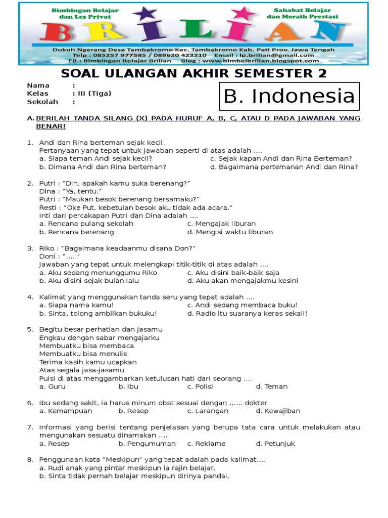 5 Fakta Mengejutkan Soal Bahasa Indonesia SD Kelas 3 yang Wajib Diketahui Orang Tua di Tahun 2026 5 Fakta Mengejutkan Soal Bahasa Indonesia SD Kelas 3 yang Wajib Diketahui Orang Tua di Tahun 2026