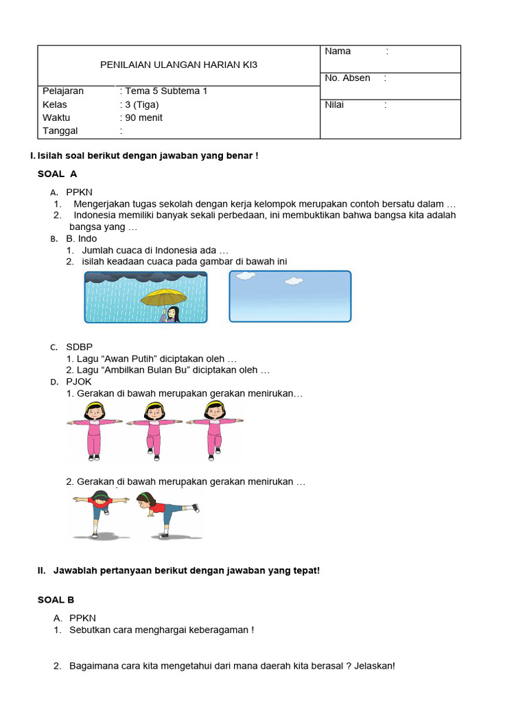 5 Trik Jitu Menaklukkan Latihan Soal Tema 5 Subtema 1 Kelas 3 SD Tanpa Drama Nilai Bagus 5 Trik Jitu Menaklukkan Latihan Soal Tema 5 Subtema 1 Kelas 3 SD Tanpa Drama Nilai Bagus