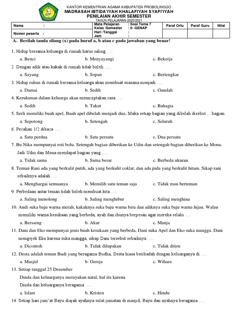 7 Contoh Soal Tema 7 Kelas 2 SD dengan Gambar Mewarnai Maulid Nabi yang Wajib Diketahui