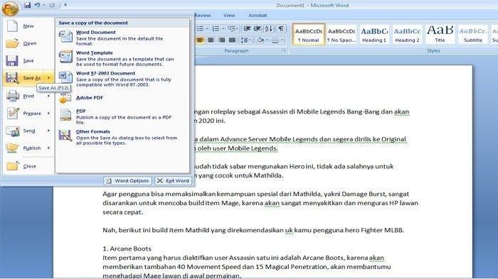 7 Langkah Praktis Cara Mengubah Word 2016 ke 2007 dan Memunculkan Ruler