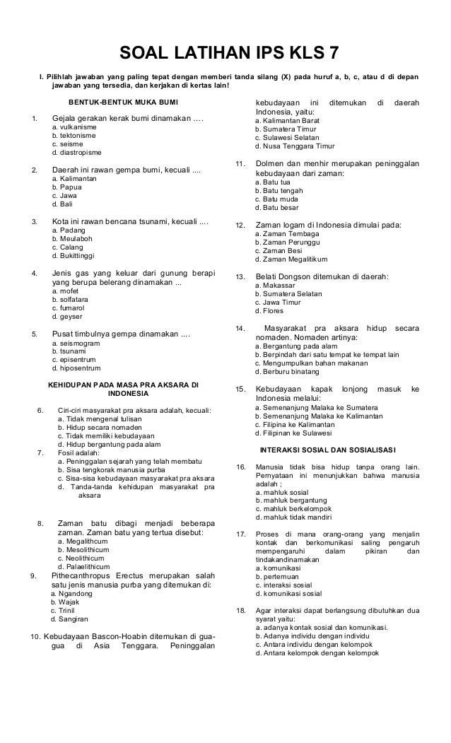 Terbukti 5 Cara Cepat Kuasai contoh soal ips kelas 7 semester 1 ktsp beserta pembahasan