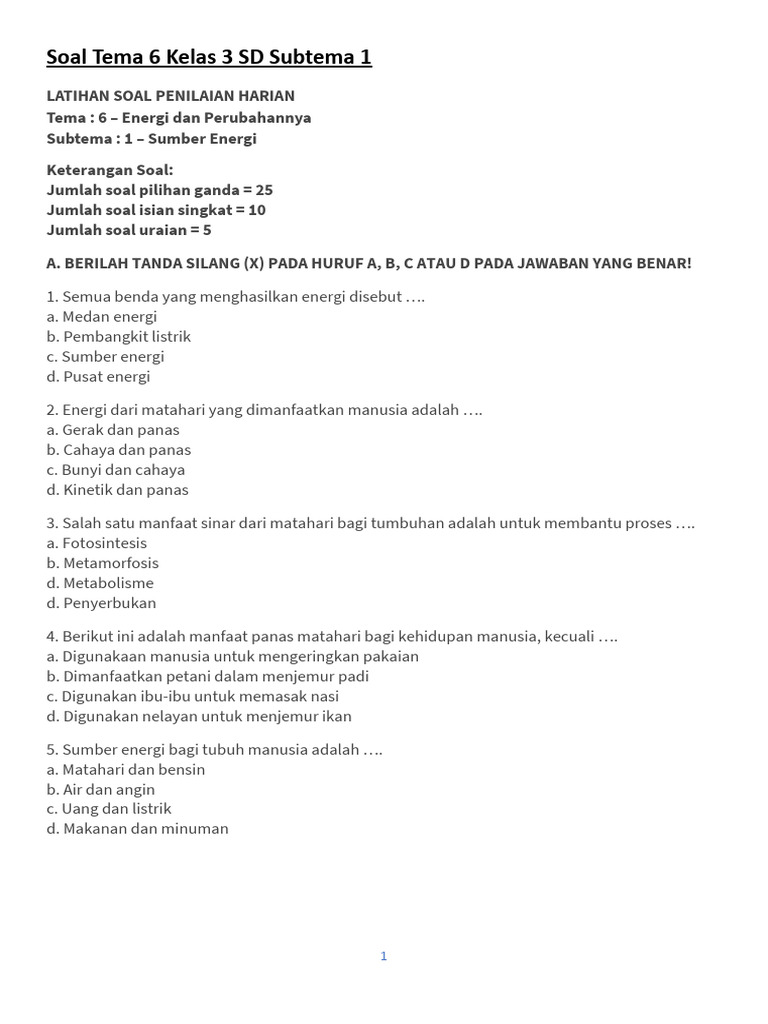 Soal dan Kunci Tema 6 Kelas 3 SD PDF Perjalanan Kajian Bahasa Asing Soal dan Kunci Tema 6 Kelas 3 SD PDF Perjalanan Kajian Bahasa Asing