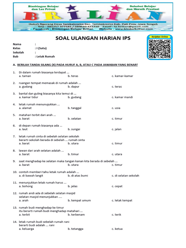 Terbukti! 5 contoh soal ips kelas 1 dan 2 semester 2 yang wajib dikuasai sebelum ujian