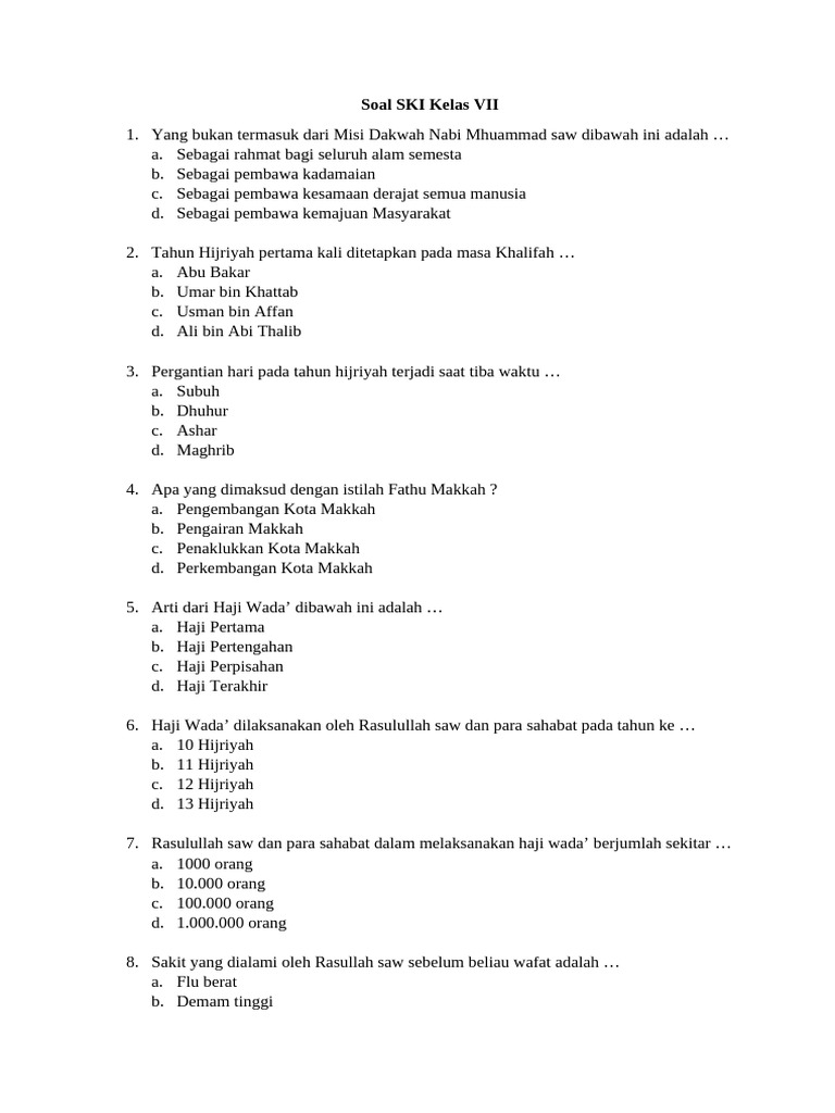 Bongkar Rahasia Nilai Sempurna dengan Latihan Soal SKI Kelas 7 Semester 2 Bani Umayyah Bongkar Rahasia Nilai Sempurna dengan Latihan Soal SKI Kelas 7 Semester 2 Bani Umayyah