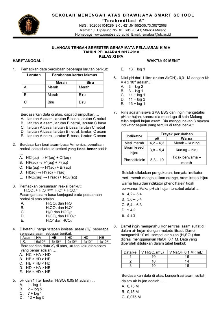 Rahasia Lulus Nilai Sempurna dengan Latihan Soal UAS Kelas 11 Semester 1 Kimia Ini Rahasia Lulus Nilai Sempurna dengan Latihan Soal UAS Kelas 11 Semester 1 Kimia Ini