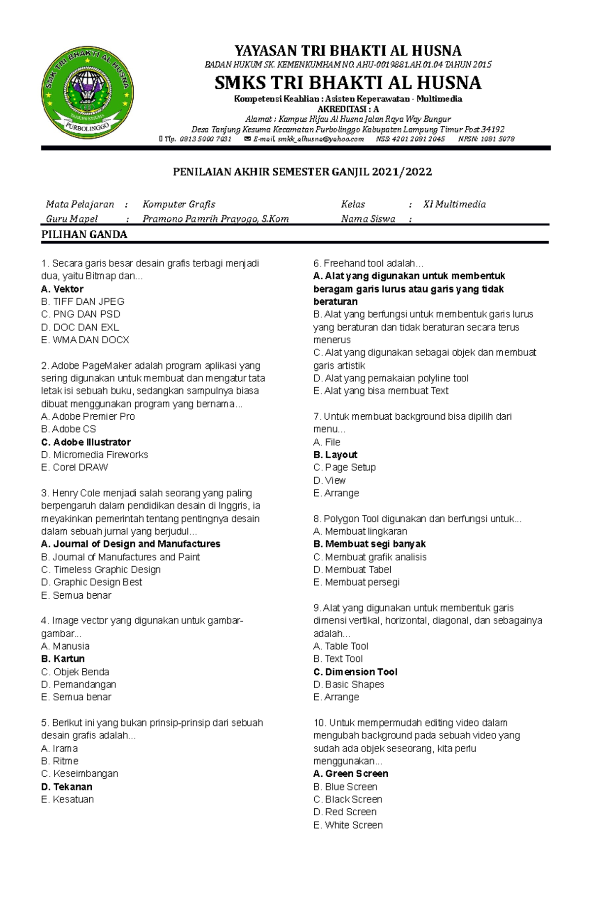 Rahasia Lulus Ujian dengan Latihan Soal Sistem Komputer Kelas 11 Semester 2 Multimedia Rahasia Lulus Ujian dengan Latihan Soal Sistem Komputer Kelas 11 Semester 2 Multimedia