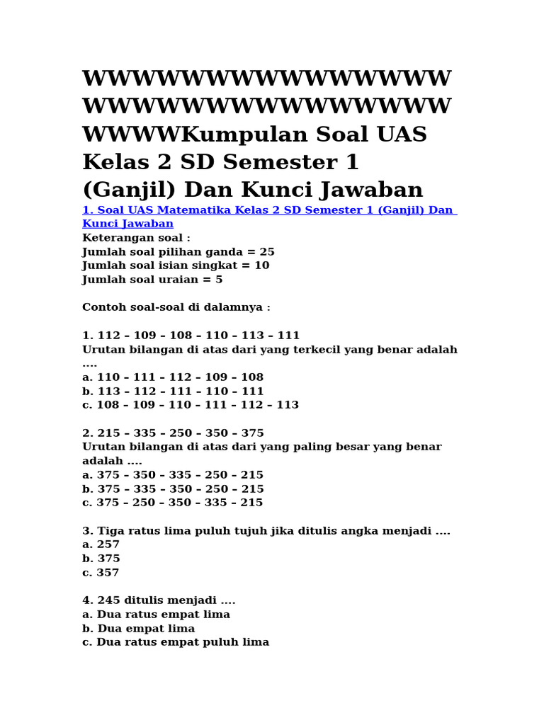 Rahasia Nilai Sempurna dengan Latihan Soal UAS Kelas 2 SD Semester 1 Kurikulum 2013 Rahasia Nilai Sempurna dengan Latihan Soal UAS Kelas 2 SD Semester 1 Kurikulum 2013