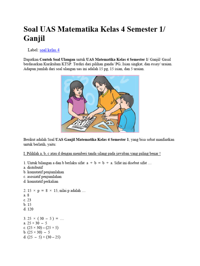 Wajib Tahu! Bocoran Latihan Soal UAS Kelas 4 Semester 1 Gurumaju Agar Nilai A Wajib Tahu! Bocoran Latihan Soal UAS Kelas 4 Semester 1 Gurumaju Agar Nilai A