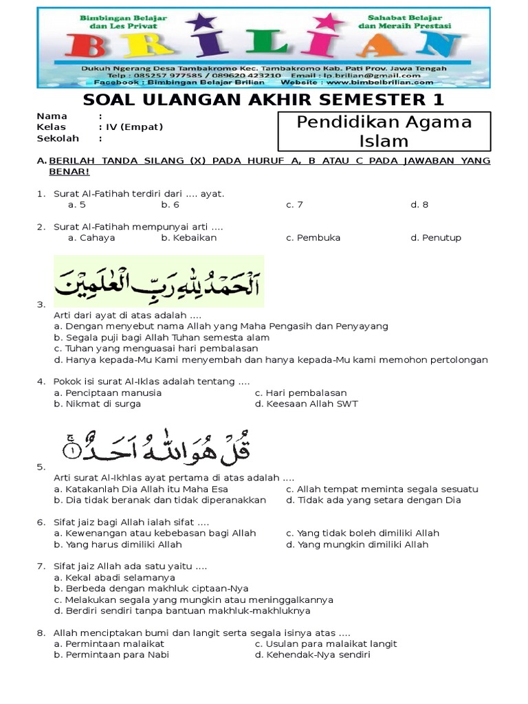 Wajib Tahu Rahasia Sukses Belajar Lewat Latihan Soal UAS Kelas 4 Semester 1 Terbaru Wajib Tahu Rahasia Sukses Belajar Lewat Latihan Soal UAS Kelas 4 Semester 1 Terbaru